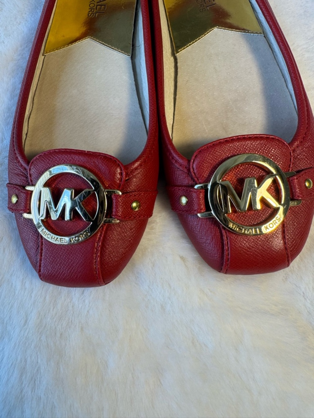 MICHAEL Michael Kors Red and Gold Fulton Moc Ballet Flats Size 6.5 - Picture 3 of 10